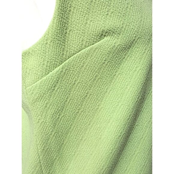 Vintage Sleeveless Green Shift Dress with V-Neck Textured Hand Made - Picture 6 of 7